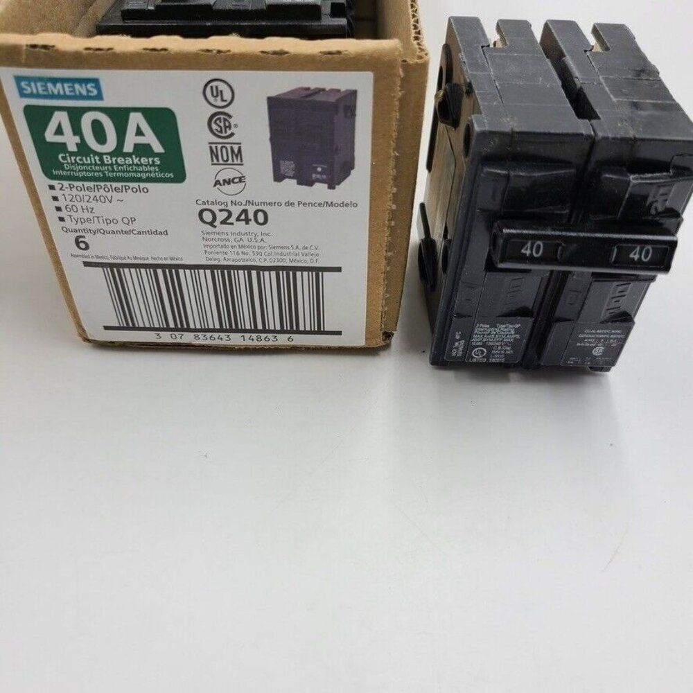 Siemens Q240 2 Pole 40 Amp 120 240VAC 10 K Circuit Breaker New Singles Lot 4